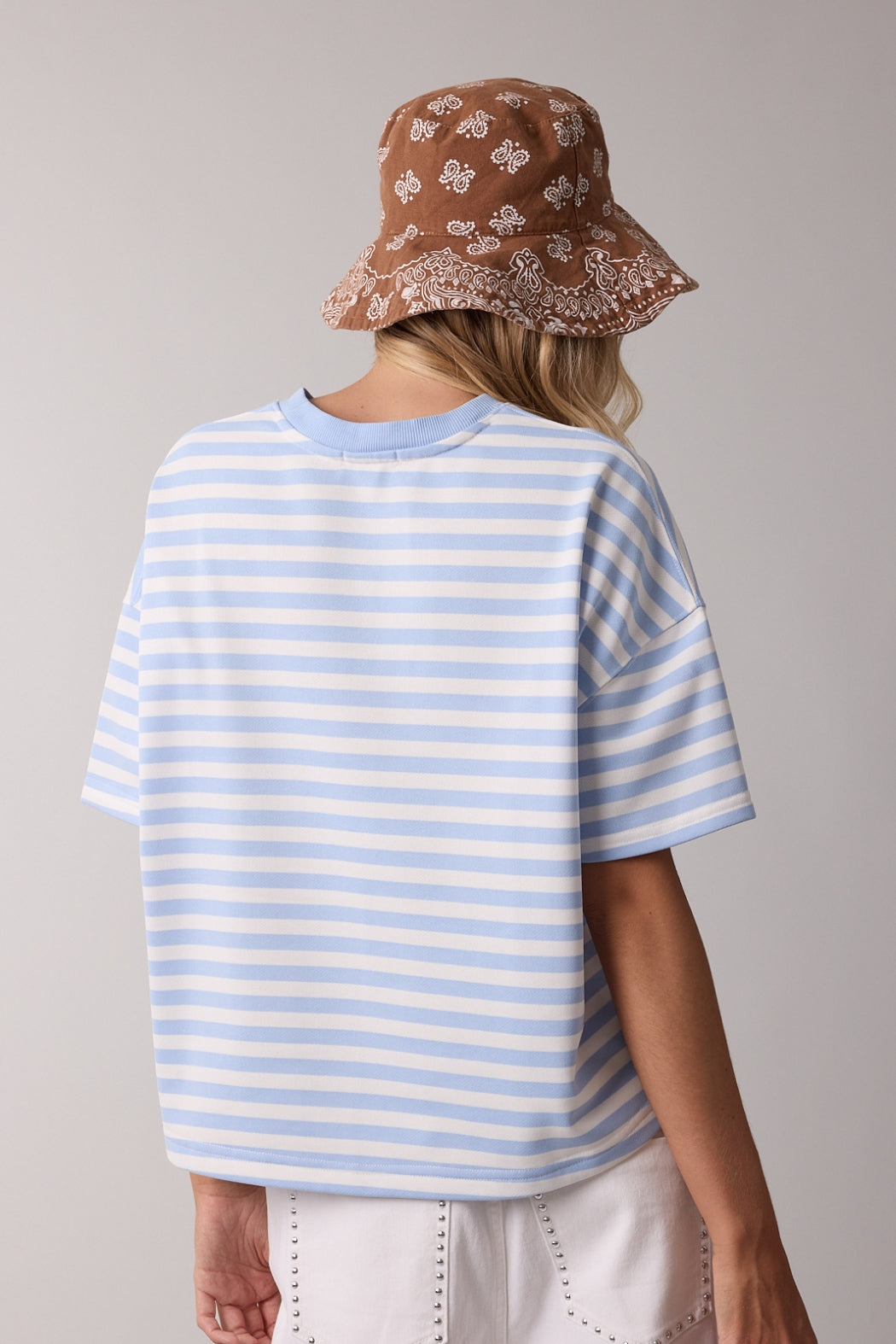 Sky/White Striped Top