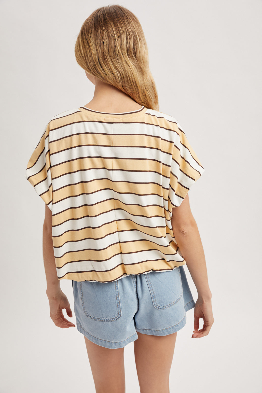 Taupe Bubble Hem Top