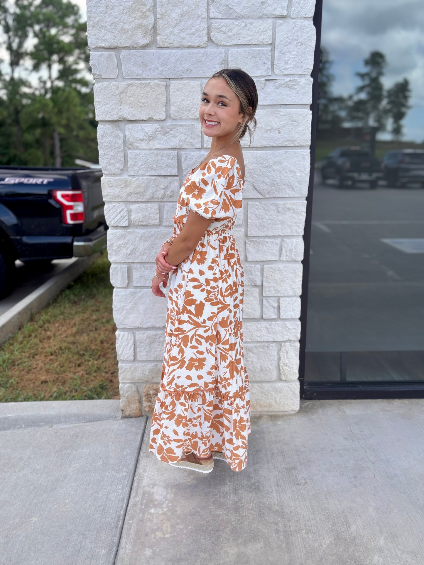 Orange Scallop Dress