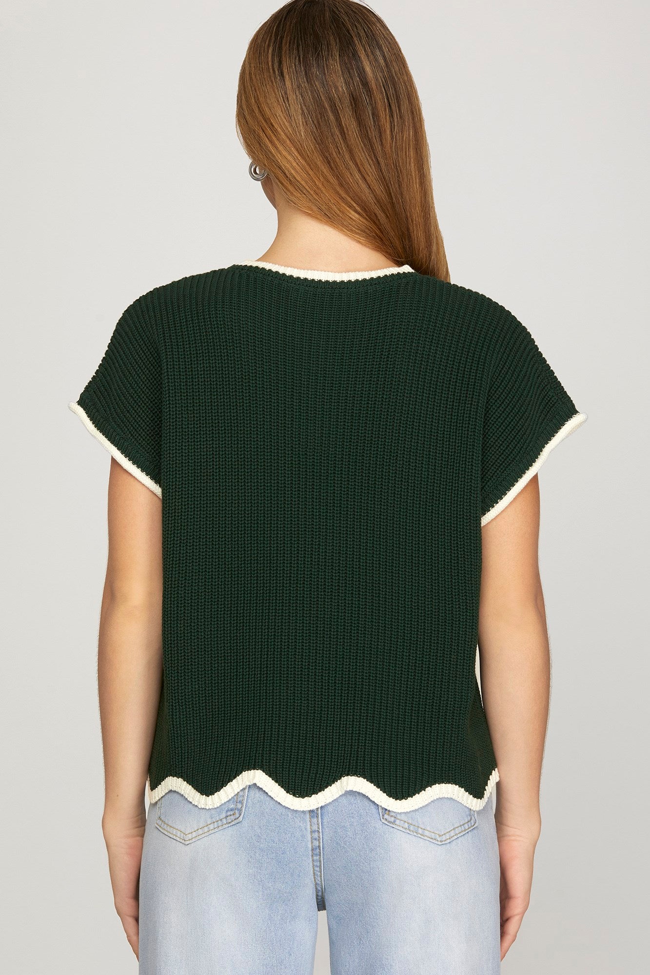 Green Scallop Top