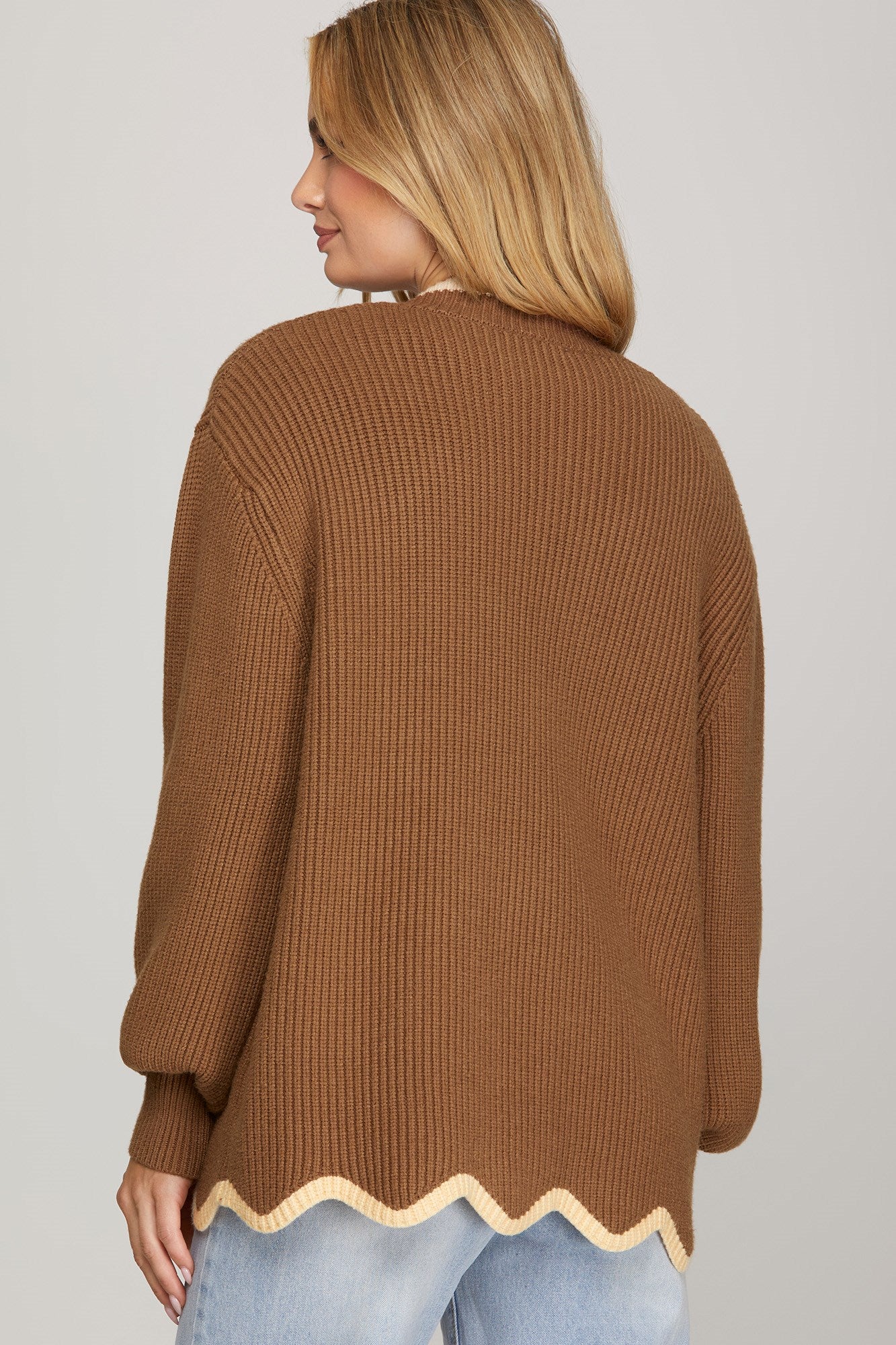 Mocha Scallop Cardigan