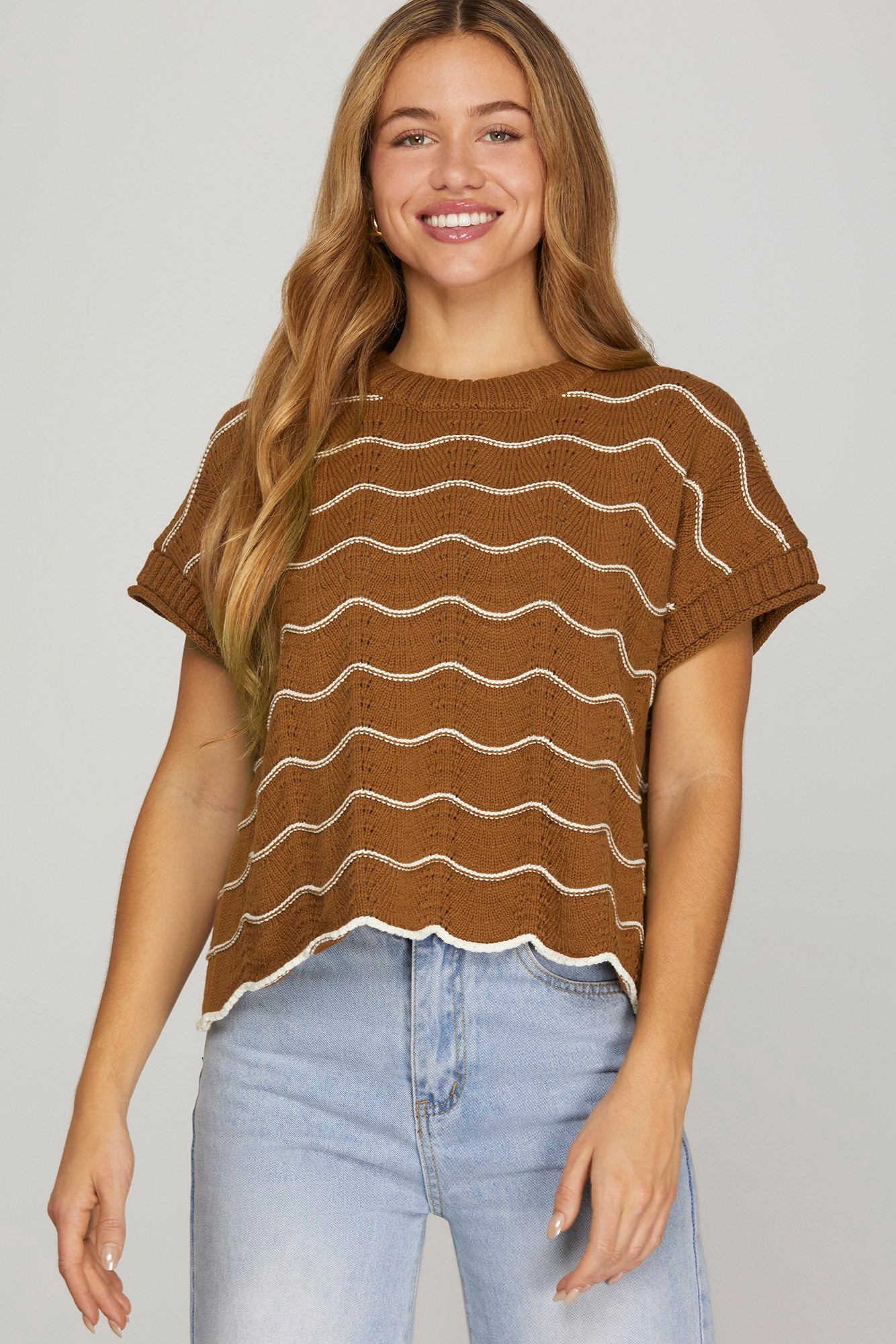 Carmel Scallop Top