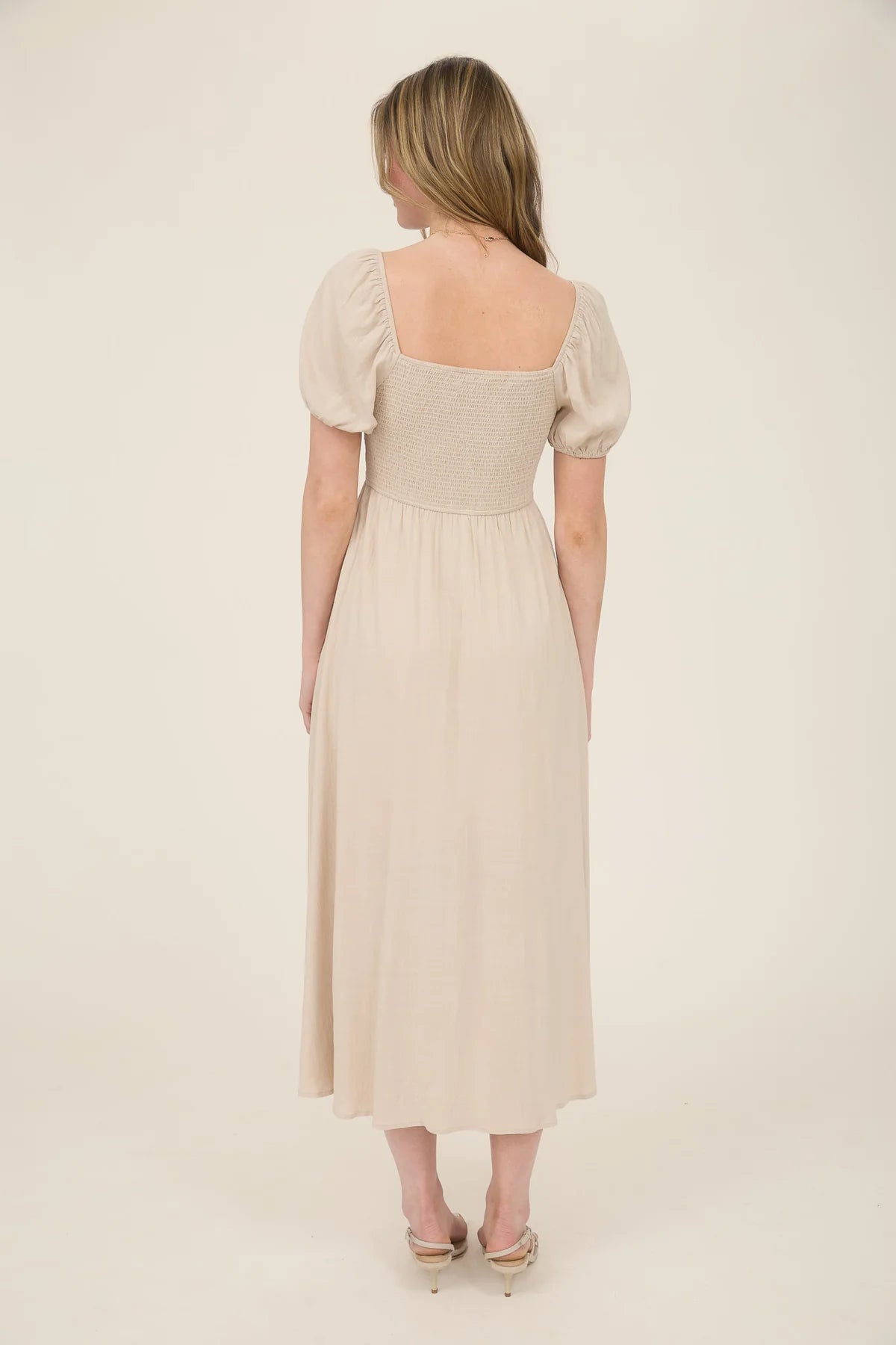 Khaki Button Dress