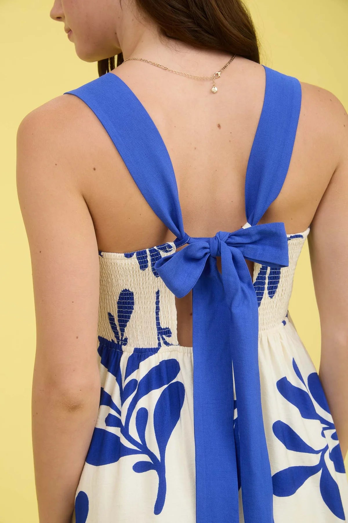 Blue Leaf Midi Dress