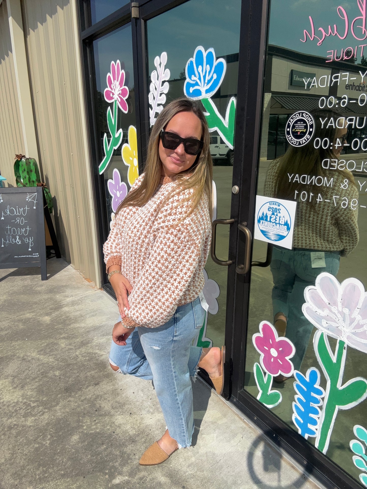 Two Toned Knit Sweater