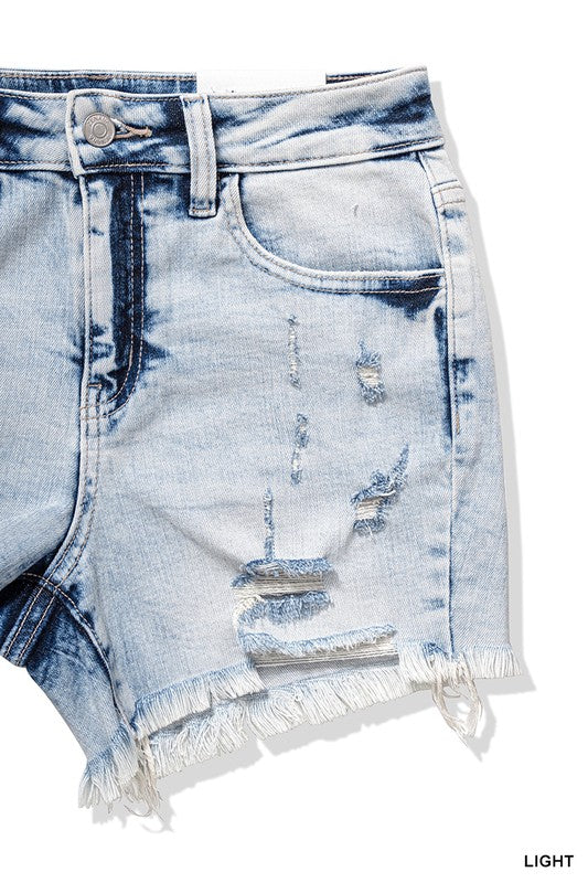 Zenana Acid Wash Shorts