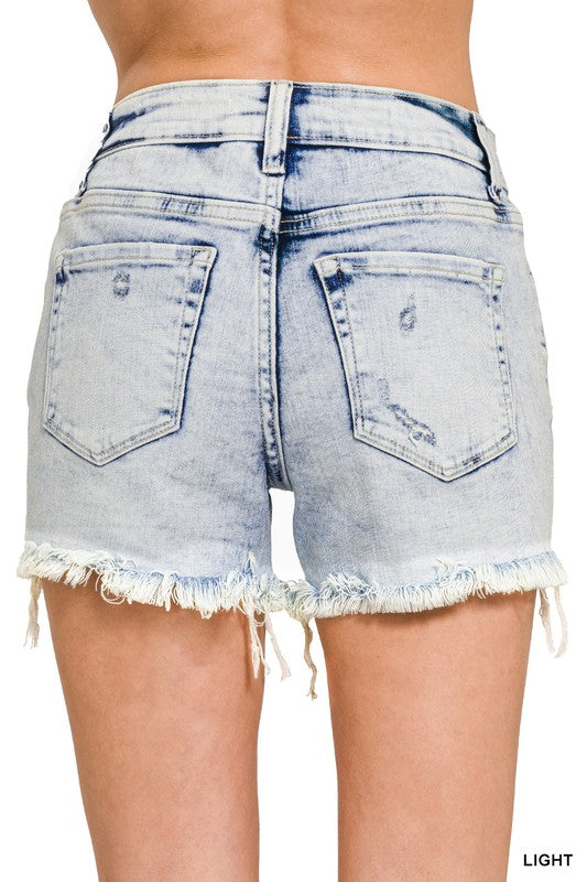 Zenana Acid Wash Shorts