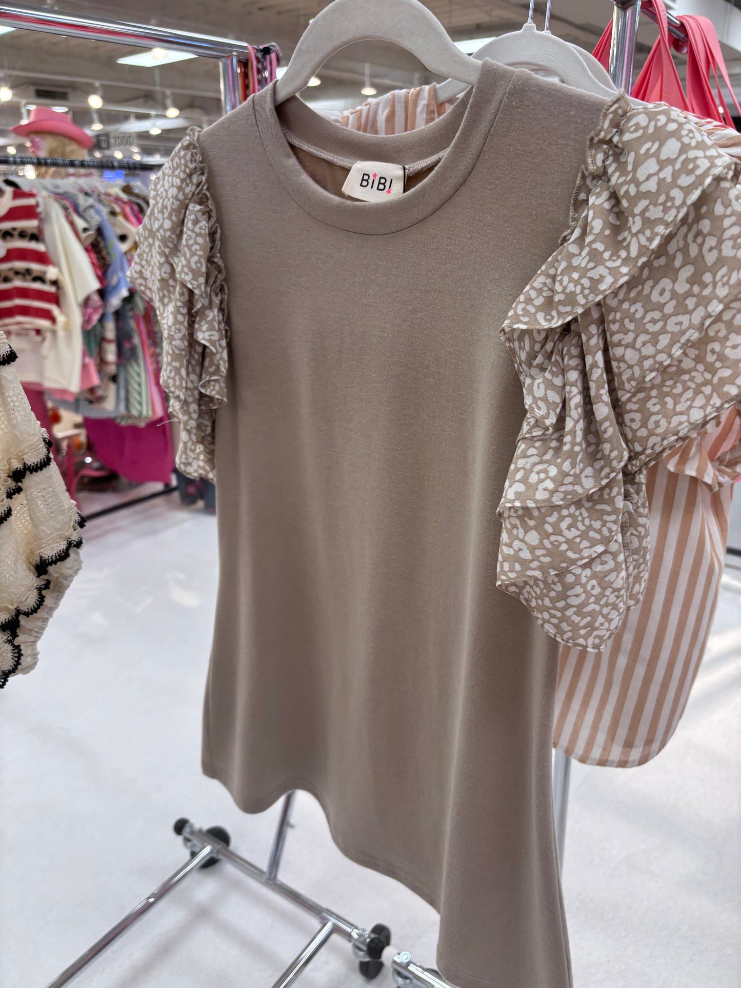 Taupe Cheetah Top