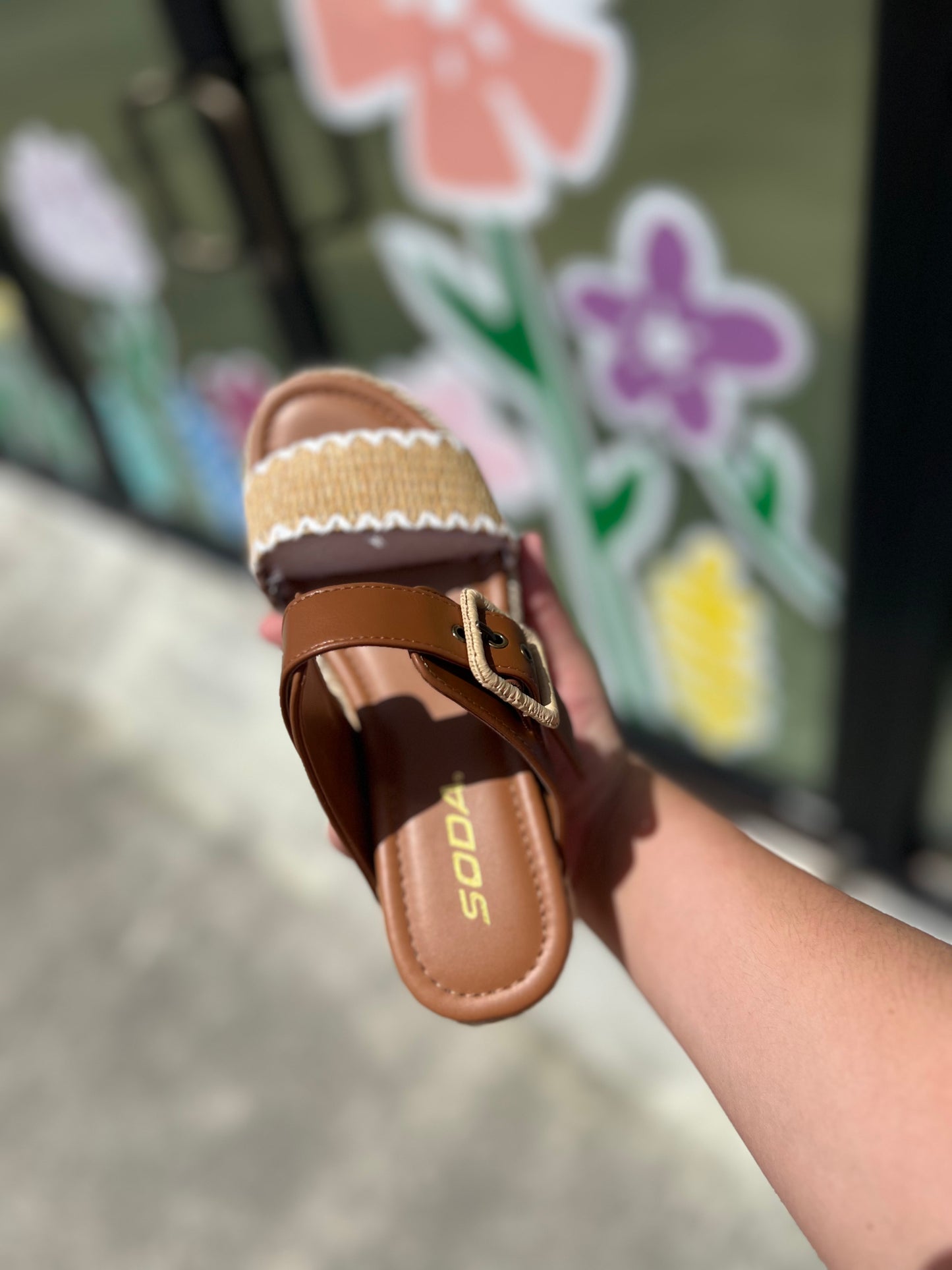 Tan Woven Platform