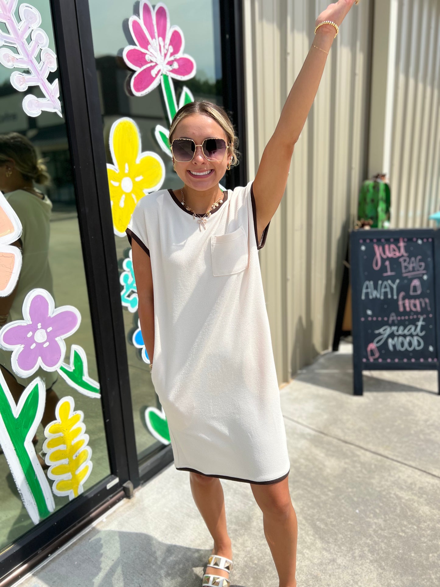 Cream Mini Dress