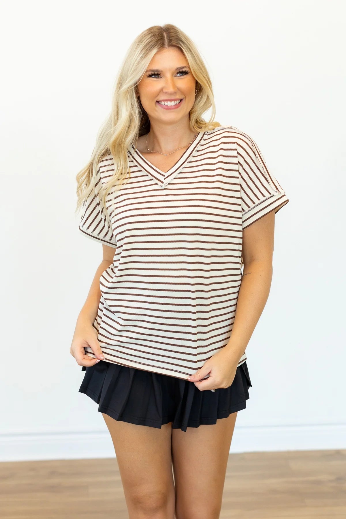 The Lucy Brown Stripe Top