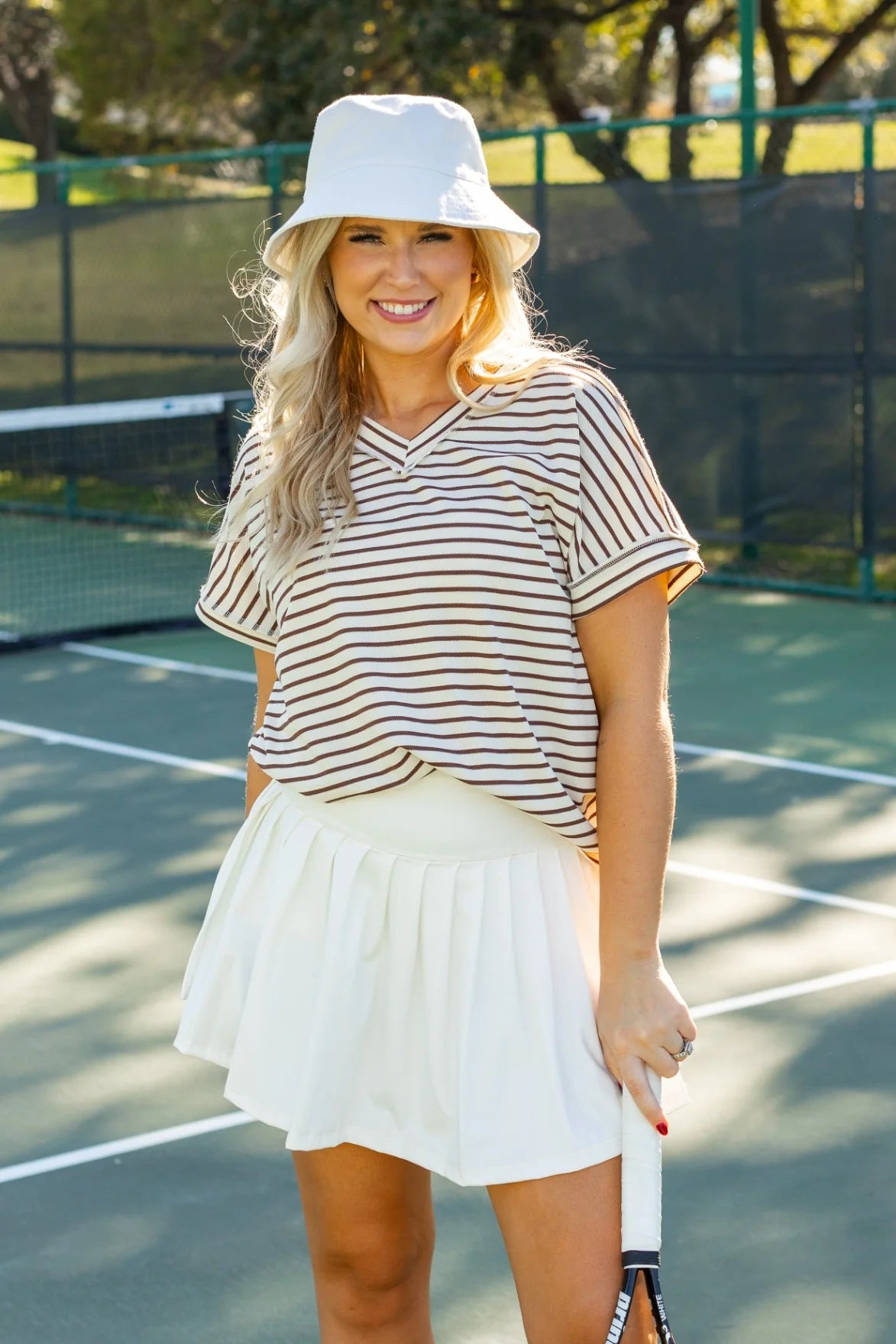 The Lucy Brown Stripe Top