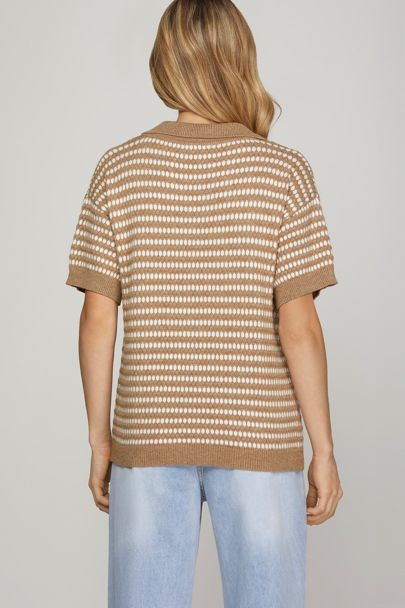 Taupe Stripe Sweater Top