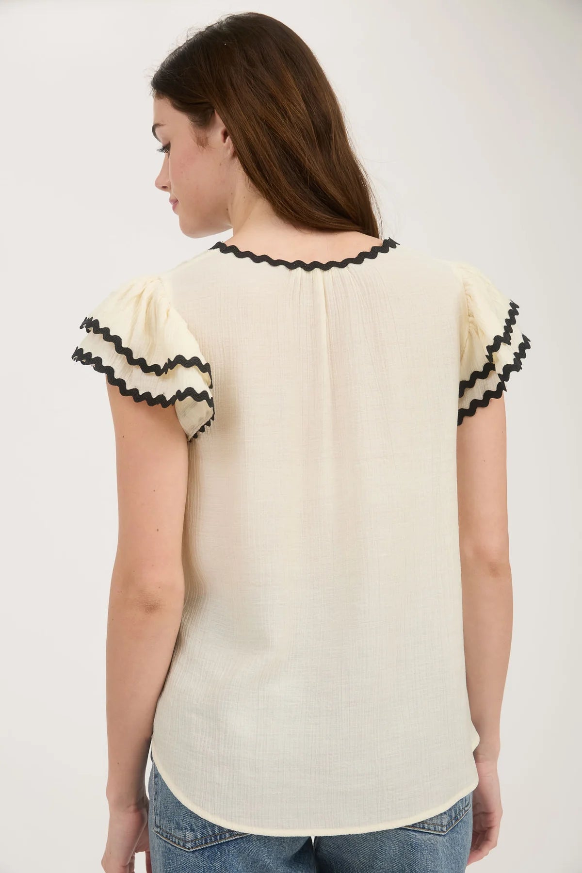 Cream Wavy Top