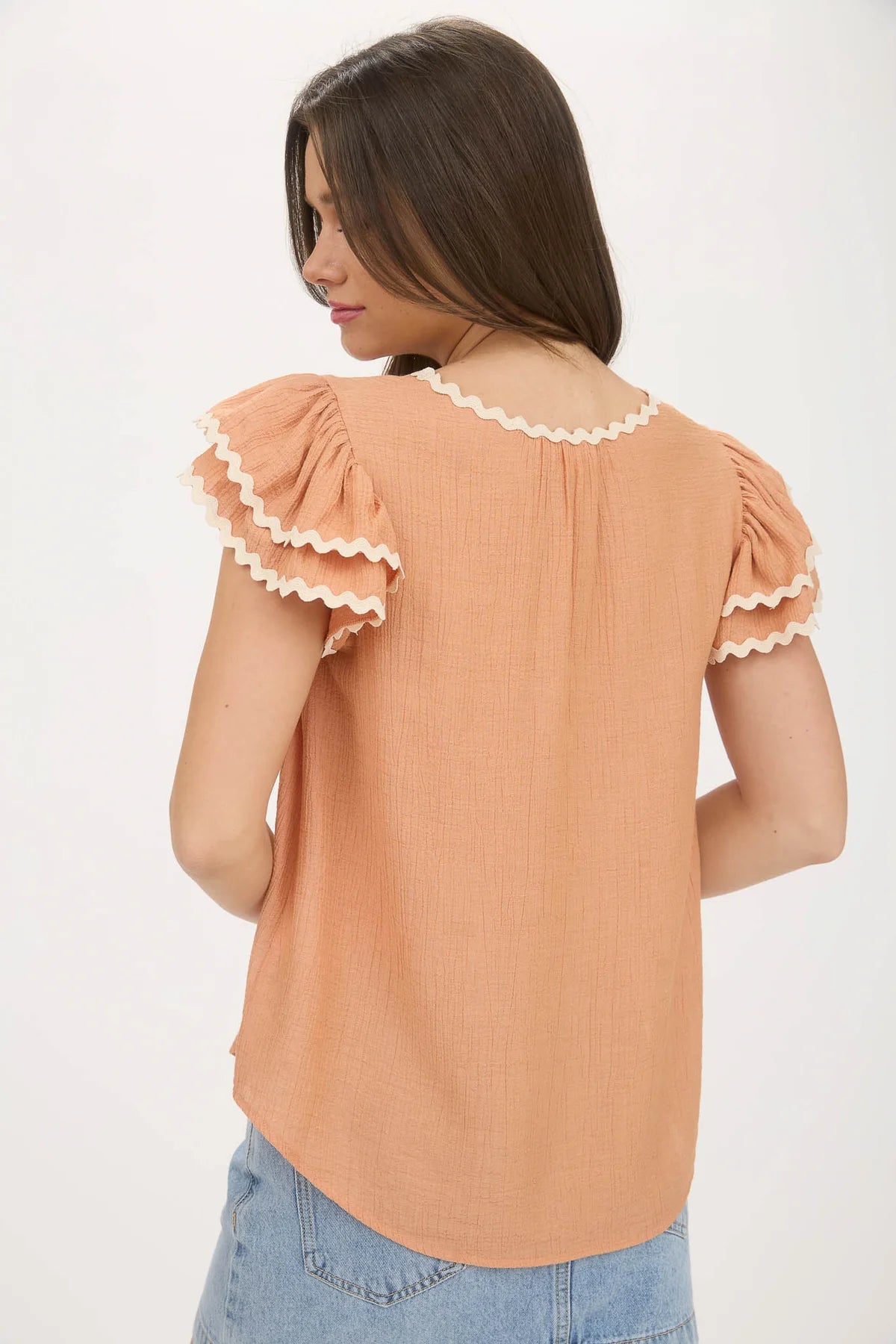 Dusty Peach Wavy Top