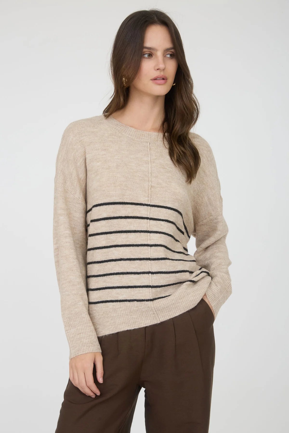 Stripe Khaki Sweater