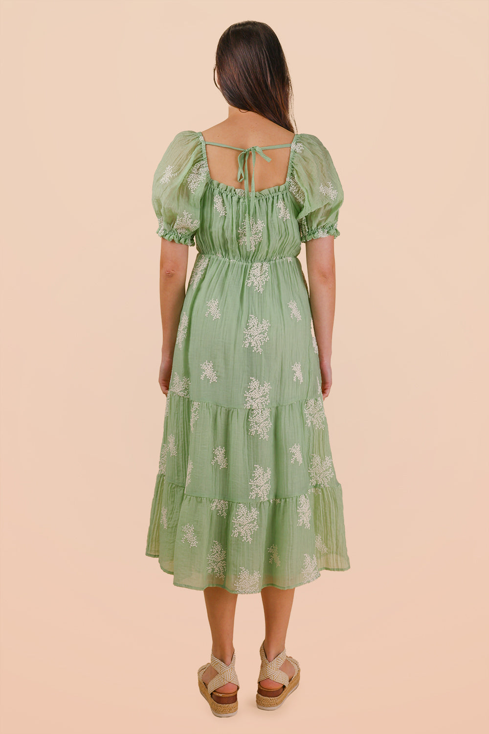 Sage Floral Dress