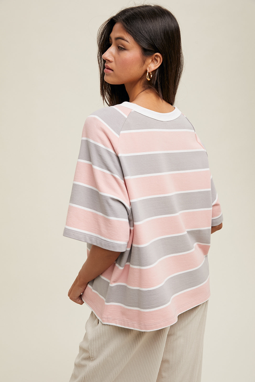 Blus/Grey Stripe Top