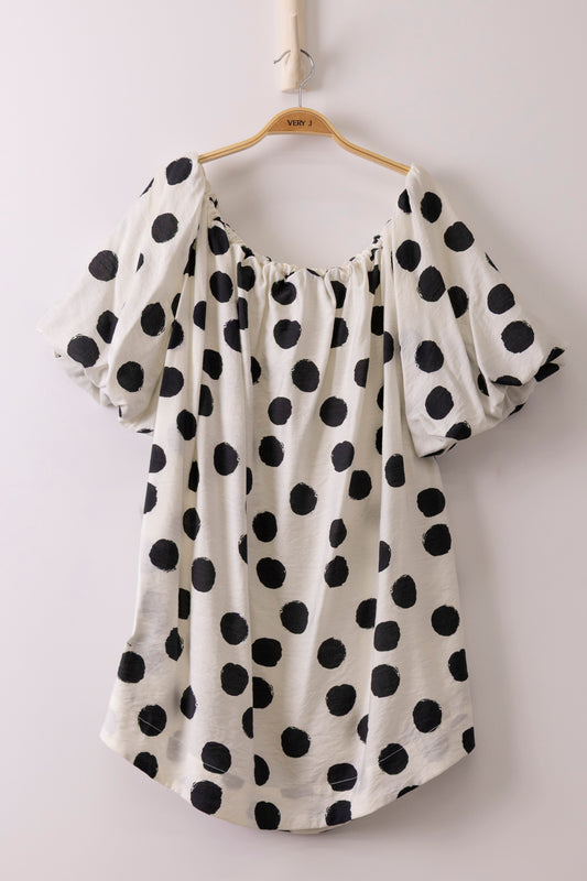 White/Black Dot Dress