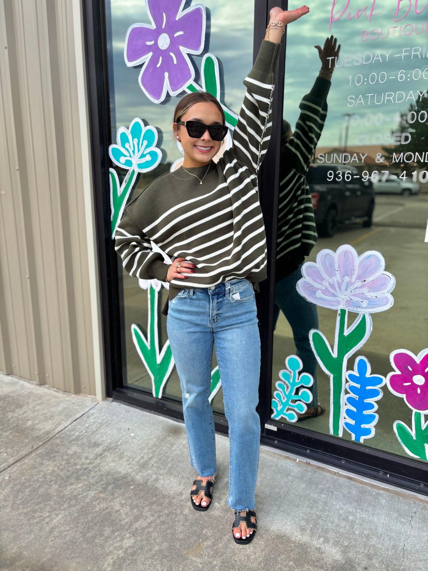 Green Stripe Sweater