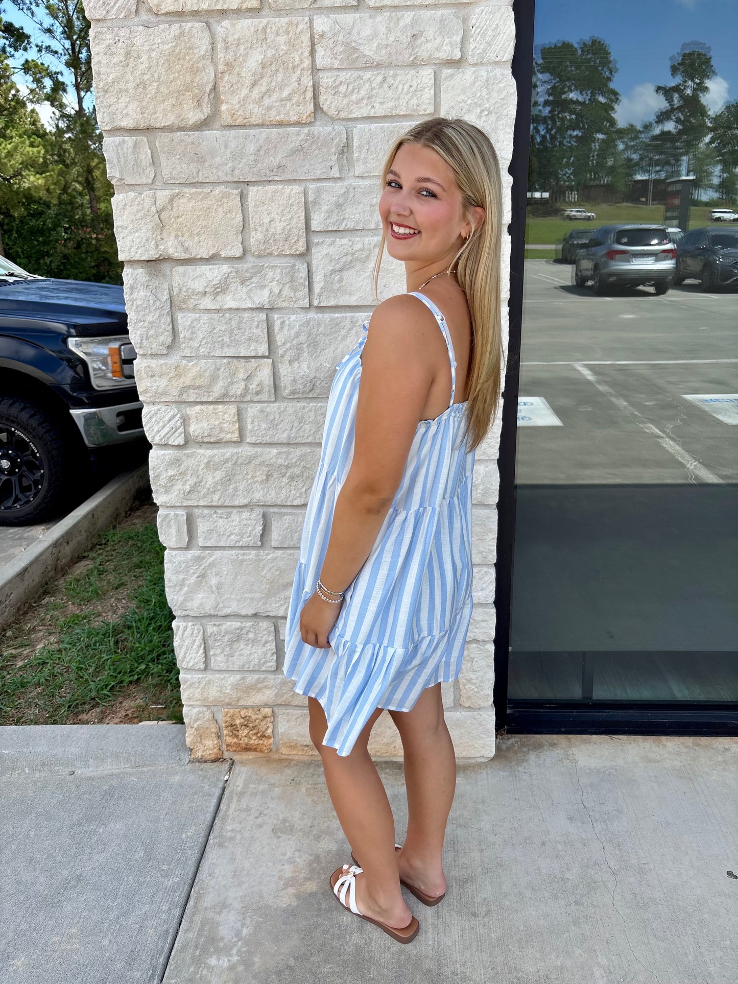 Sky/White Dress
