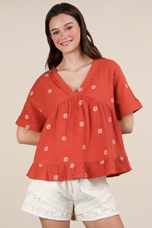 Rust Flower Top