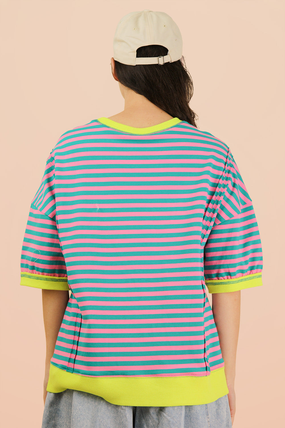 Stripe Seafoam/Pink Top
