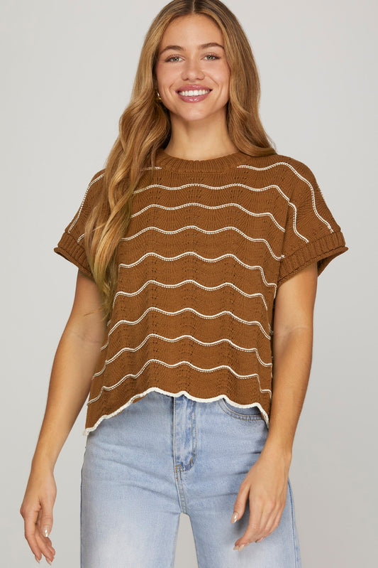 Carmel Scallop Top