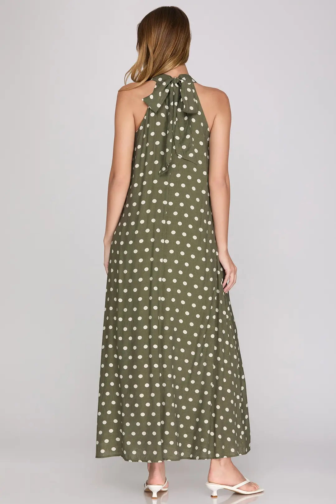 Olive Polka Dot Dress