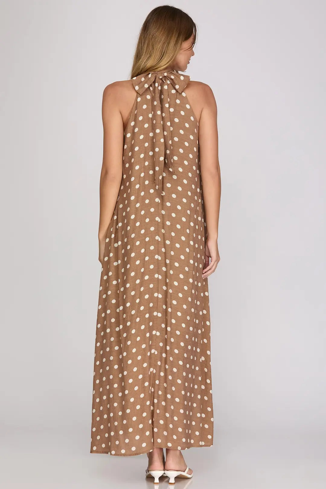 Taupe Polka Dot Dress