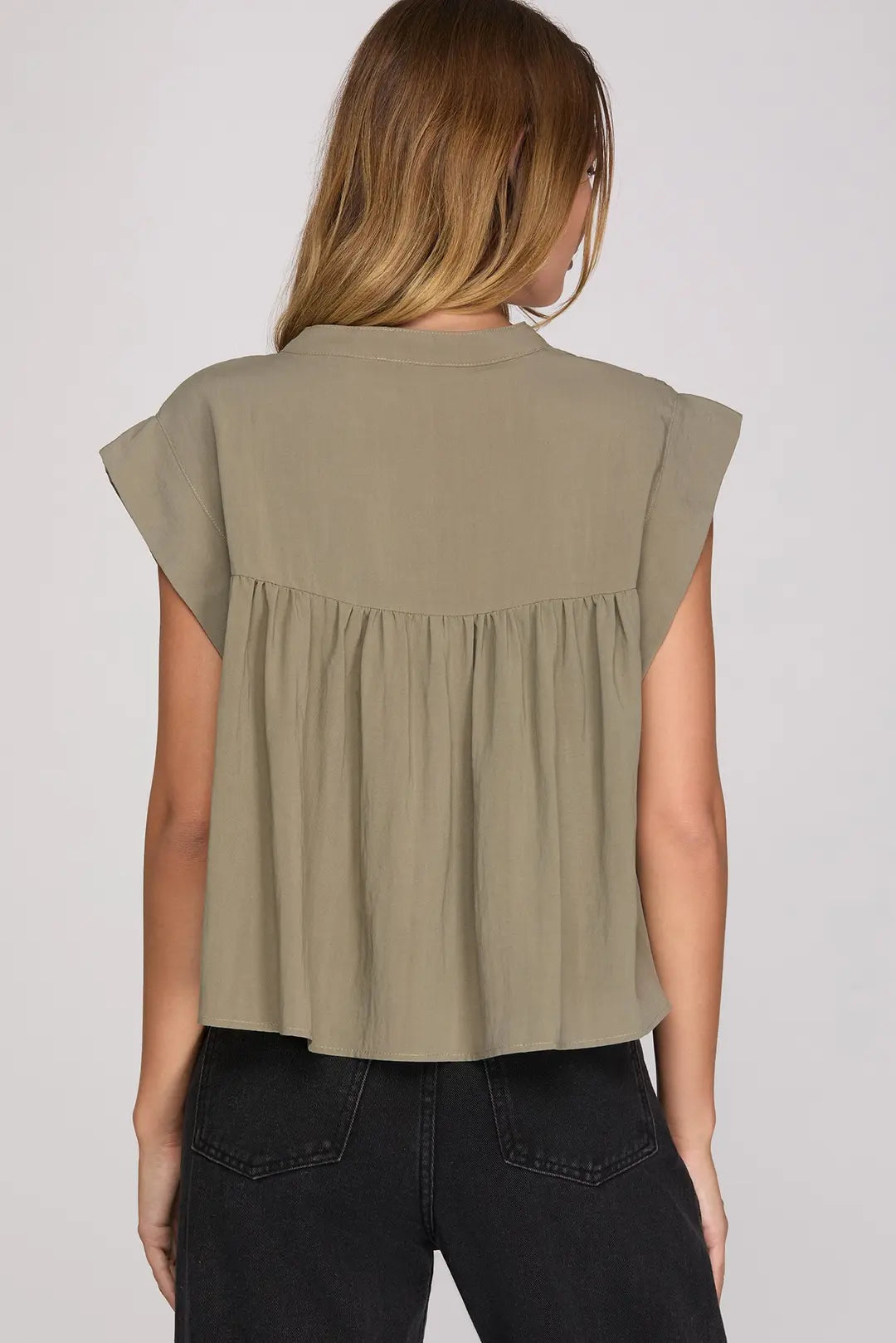 Olive Lace Top