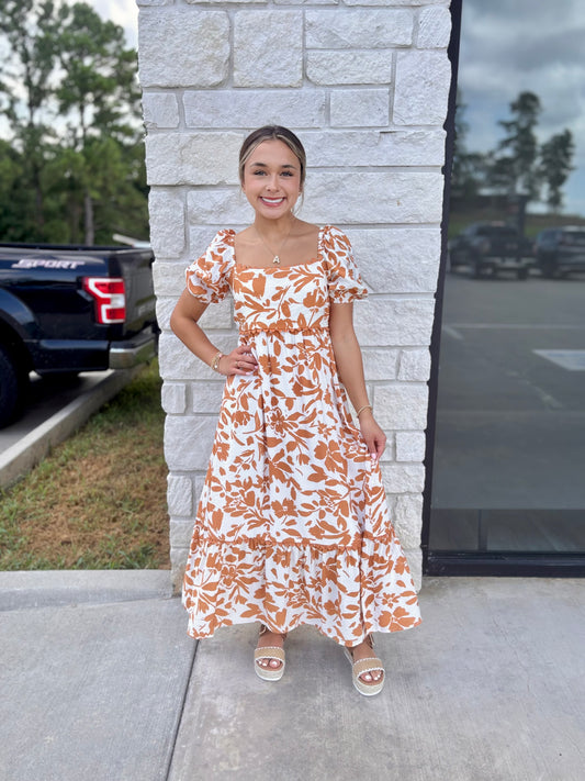 Orange Scallop Dress