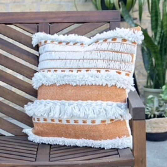 18x18 Hand Woven Mustard Pillow