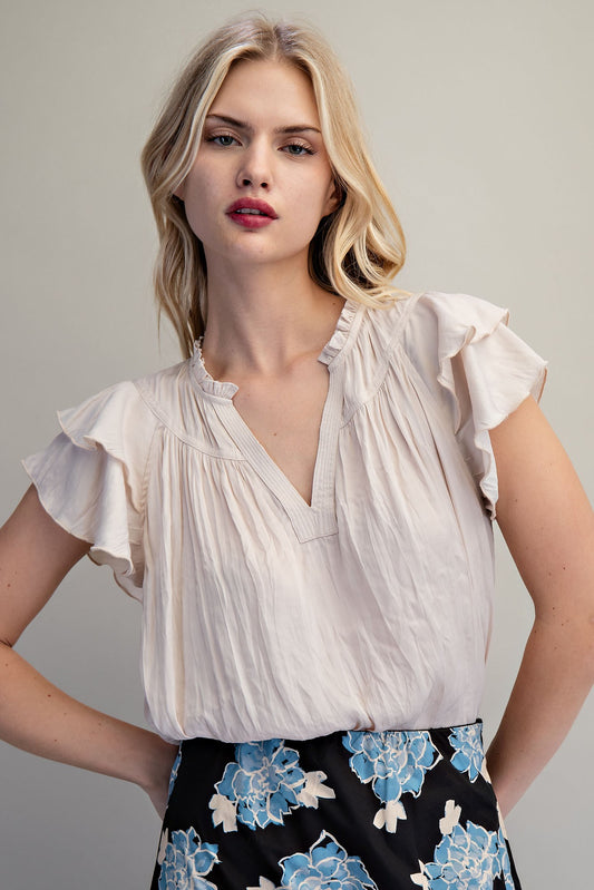 Champagne Flutter Blouse