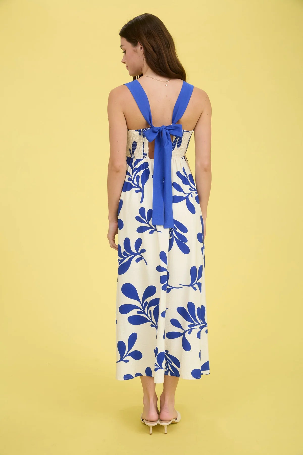 Blue Leaf Midi Dress