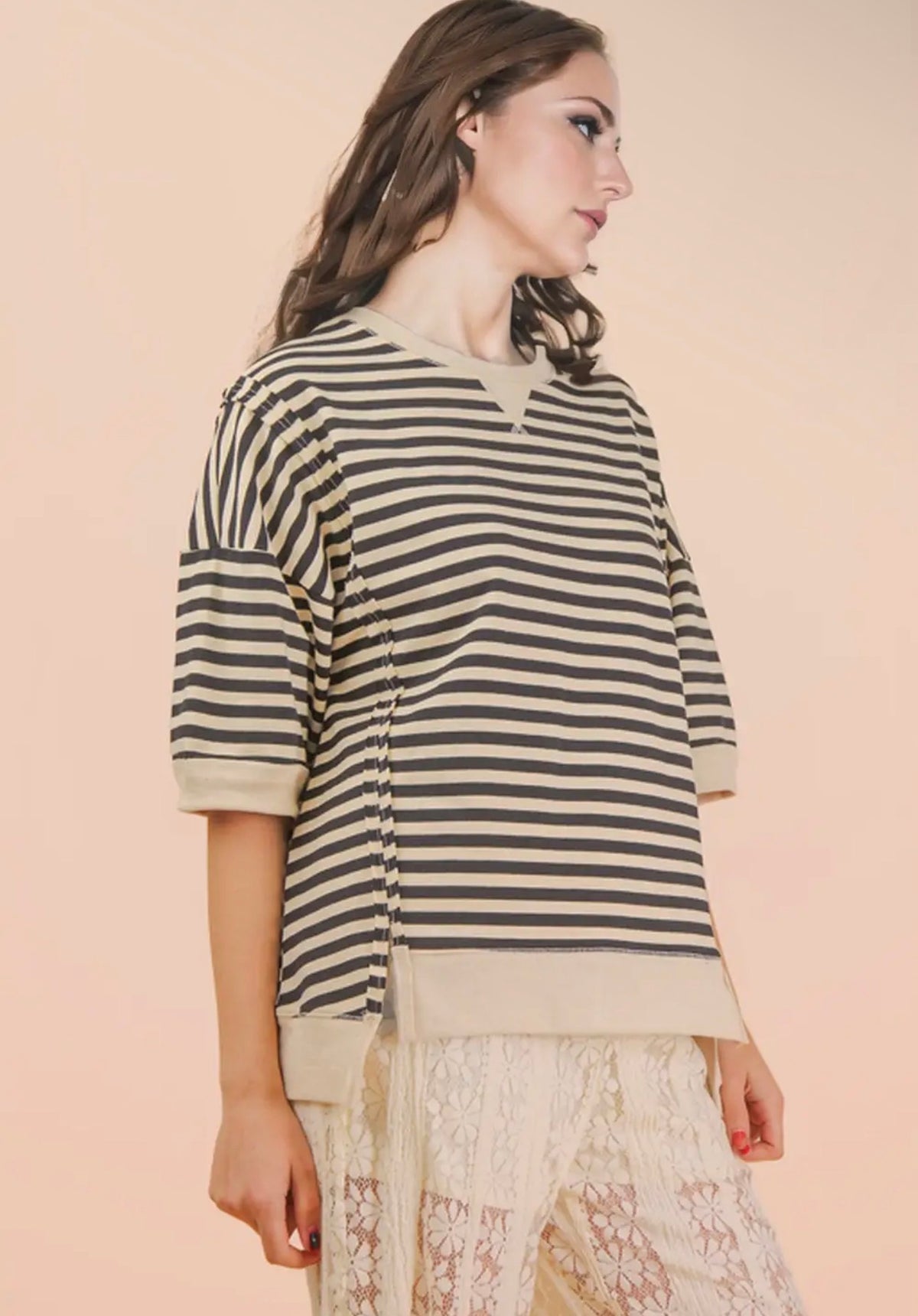 Stripe Black/Cream Top