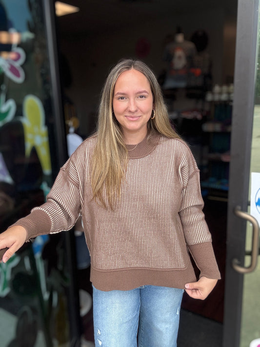 Mocha Ribbed Sweater