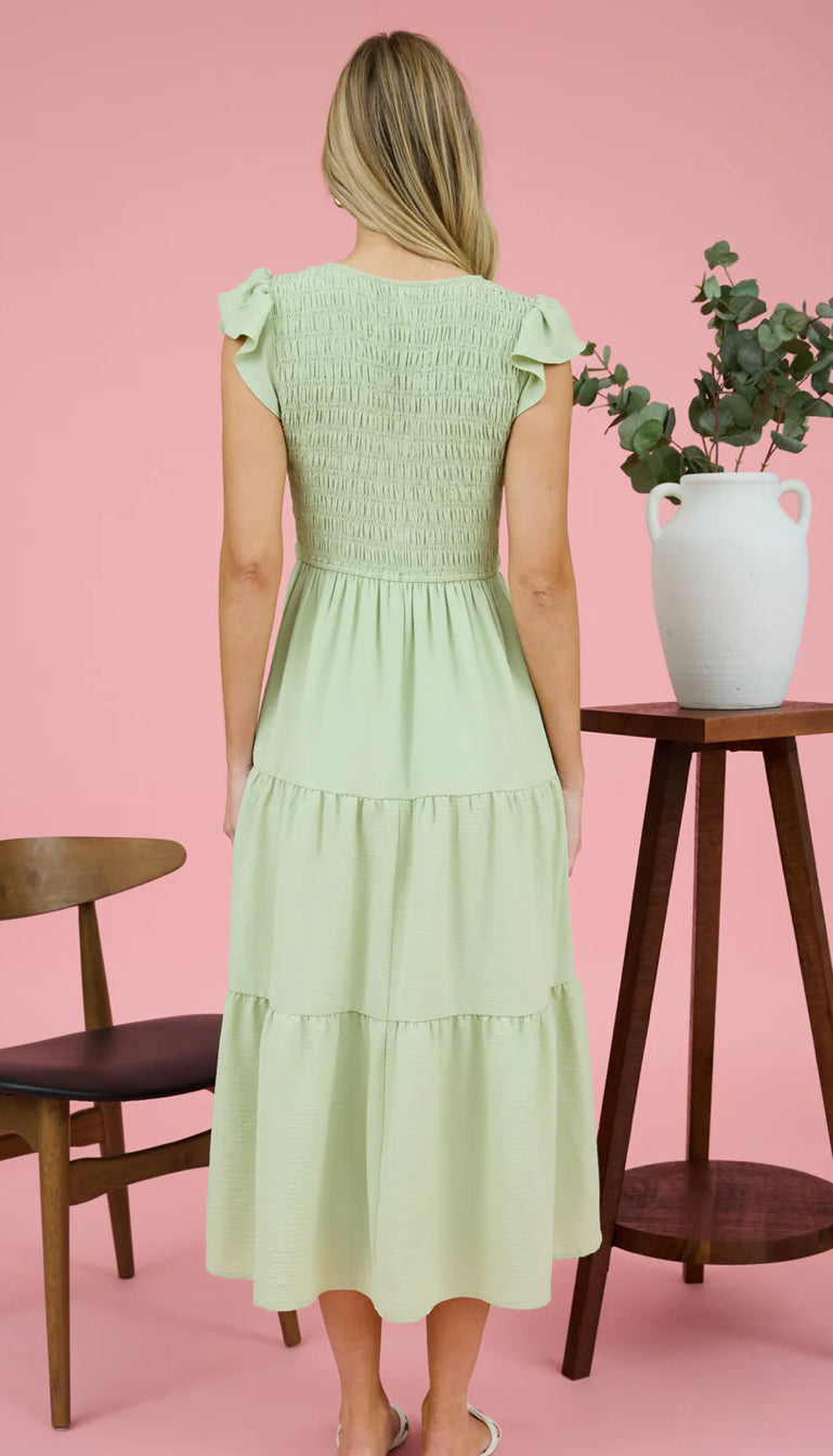Sage Flutter Dress