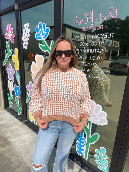 Two Toned Knit Sweater