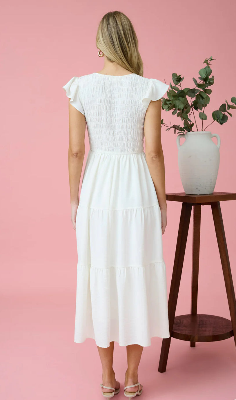 Ivory Flutter Dress