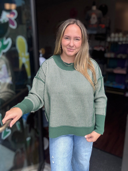 Green Ribbed Sweater