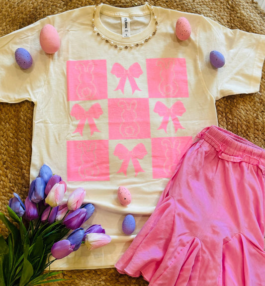 Pink Bunnies & Bows Tee