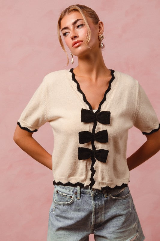Sweater Bow Top