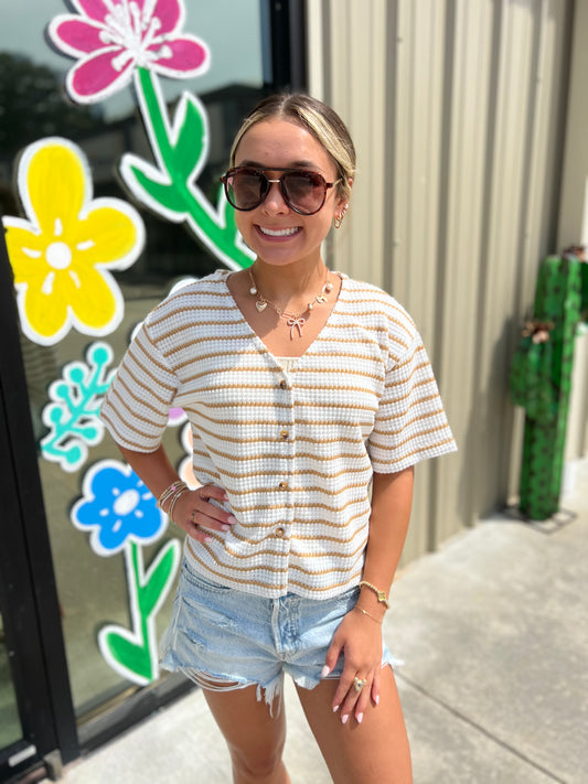 Button Waffle Top