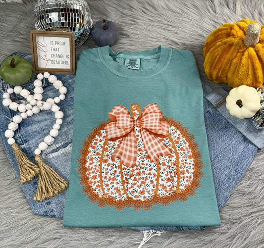 Retro Bow Pumpkin Tee