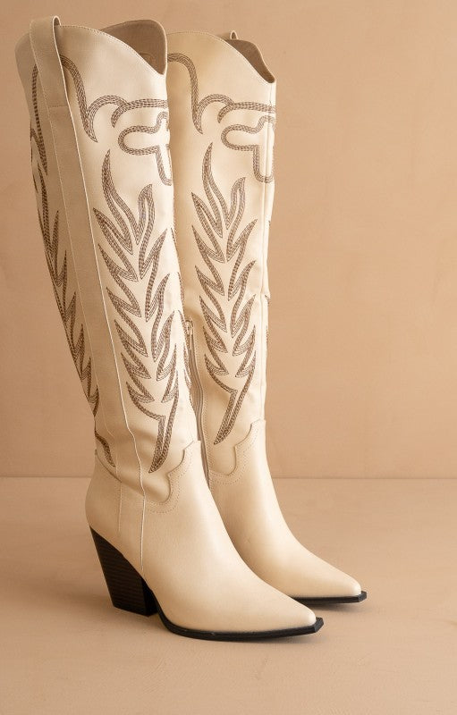 Bronco White Boots