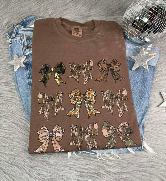 Brown Camo Bow Tee