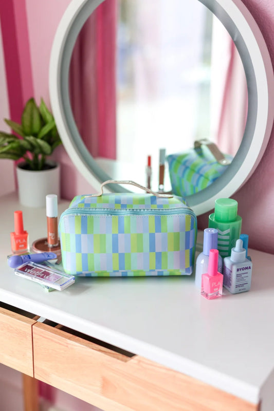 Blue/Lime Makeup Bag
