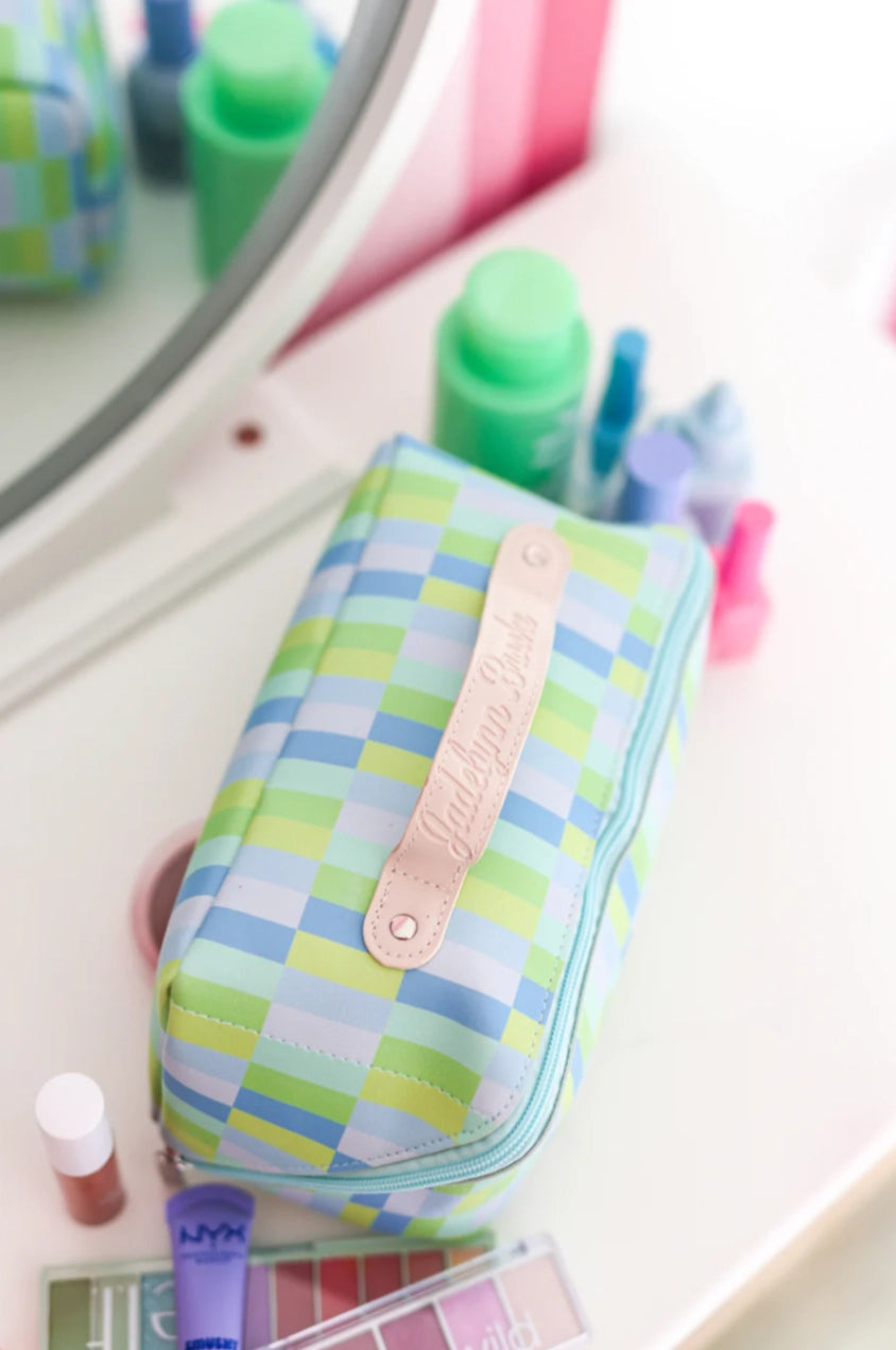 Blue/Lime Makeup Bag