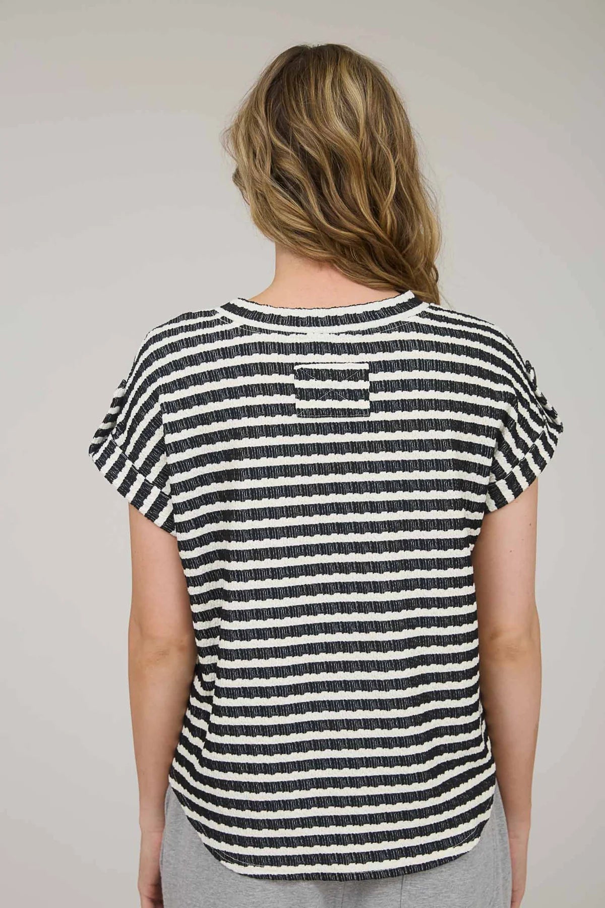 Black Stripe Knit Top